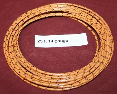 $37.90 • Buy 25 Ft 14 Ga Cloth Primary Orange Wire Hit Miss Gas Engine Motor Buzz Coil Spark