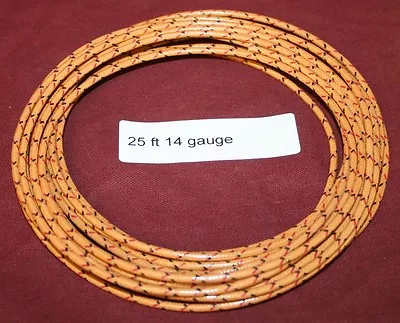 25 Ft 14 Ga Cloth Primary Orange Wire Hit Miss Gas Engine Motor Buzz Coil Spark • $37.90