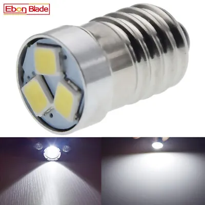 E10 LED Bulb Screw 3030 3SMD 3V 6V 12V White Miniature Flashlight Torch Lamp MES • £4.79