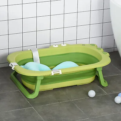 Ergonomic Baby Bath Tub For Toddler With Baby Cushion For 0-3 Years Green • £33.99