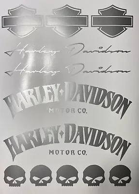 Harley Davidson Stickers Set Satin Silver • $25