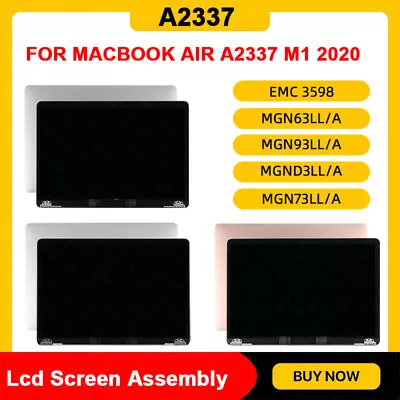 $179.99 • Buy NEW For MacBook Air A2337 M1 2020 LCD Screen Display Assembly Gray Silver Gold