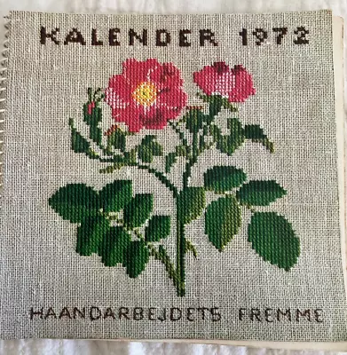 Danish Haandarbejdets Fremme Cross-Stitch 1972 Calendar • $35