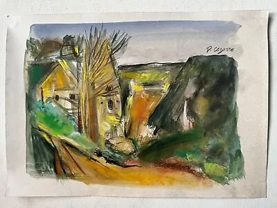 Paul Cézanne Painting On Paper (handmade) Signed And Printed Mixed Media Vtg Art • £102.18