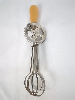 Antique A&J Hand Mixer With Black Wood Handle - 11  PAT. OCT 9-1923 • $15.96