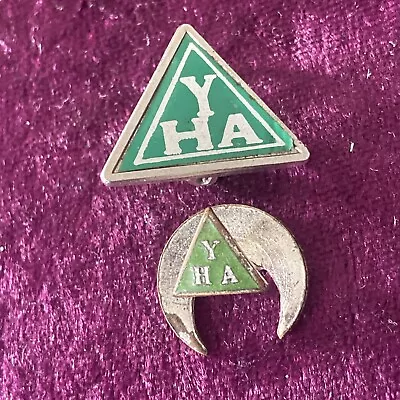 Joblot Pair Vintage YHA Silver Tone & Enamel Pin Badge & Rare Buttonhole Badge • £2.99