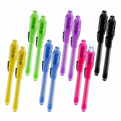 New 12pcs Invisible Ink Spy Pen Built In UV Light Magic Marker Secret Message • $12.99