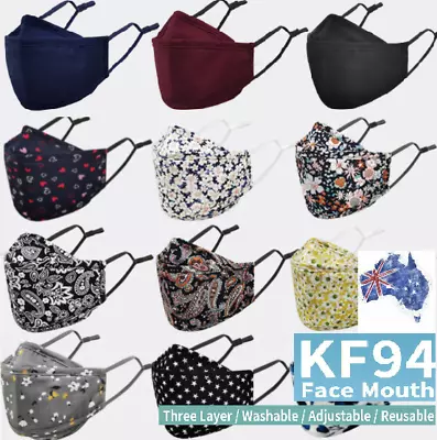 AU 1/3pcs Kid /Adult Washable Reusable Cotton Pattern Face Mouth Protection Mask • $2.45