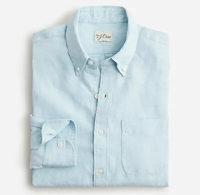 NWT $98 J Crew 100% Linen Baird McNutt Solid Light Blue Shirt Classic & Slim Fit • $69.99