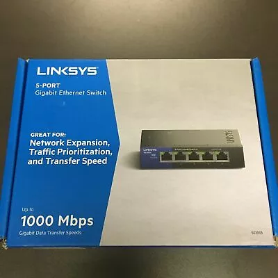 New Linksys SE3005 5-port Gigabit Ethernet Switch • $18.99