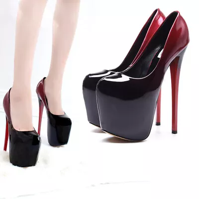 Womens High Heels Platform Gradient Drag Queen Men's Crossdresser Stiletto Shoes • $67.19