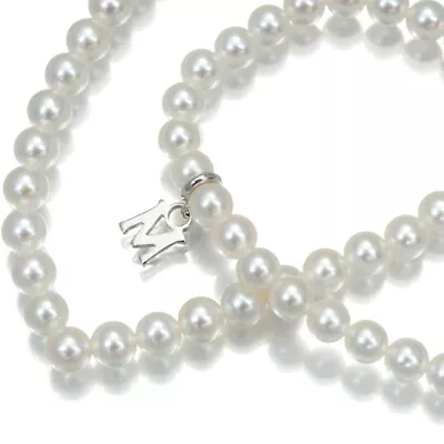 Auth MIKIMOTO Necklace Akoya Pearl 3.8mm V Line Silver • $1716.78