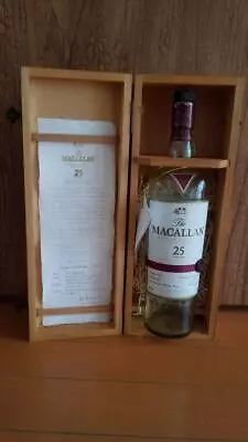 The Macallan Whiskey 25 Year 750ml Empty Bottle With Wooden Box Collection Art • $318.98