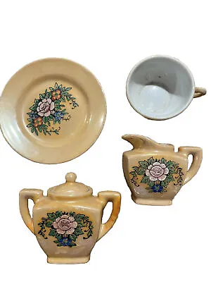 Tea Set Made In Occupied Japan 1945-1954 Miniature Collectible 5pc Hand Painted • $10