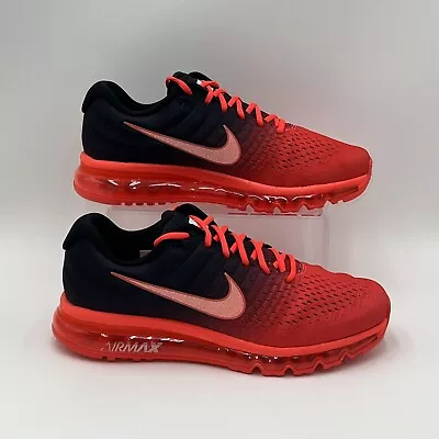 Nike Men's Size 11 Air Max 2017 Crimson Red/Black Running Shoes 849559 600 • $99.99