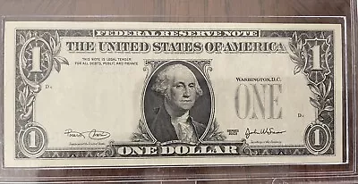 Very Rare - 2003 Misprint Error $1 One Dollar Bill With No Serial Number!!! • $149.50