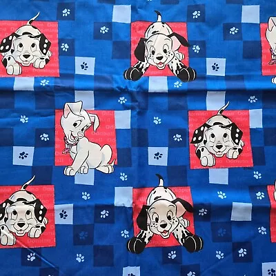Disney 101 Dalmatians Vintage Fabric Puppies Paw Print BTY Domino  • $7.40