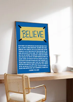 Ted-Lasso Believe Speech Quote Poster Gift Poster • $18.22