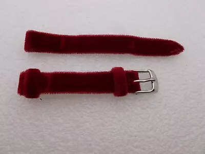 Genuine Michele 12mm  Red Velvet  Watch Band Strap Pre-Owned • $14.77