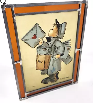 M.J. Hummel The Postman Handpainted Glass Boy Delivering Mail #'d Out Of 2500 • $38.94