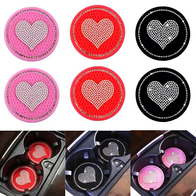 2x Auto Interior Black Bling Cup Holder Insert Coaster For Women Car Accessories • $10.64