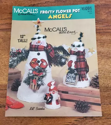 McCalls Frosty Flower Pot Angels 1998 Patterns Christmas Winter Booklet 16091 • $8.99