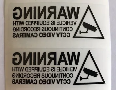 £3.49 • Buy Warning Recording Cctv On Board Dashcam Security Car Van Window Sticker Decal X2