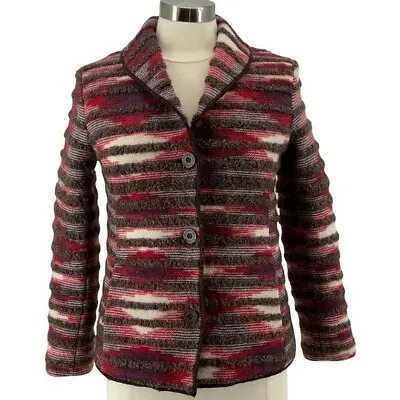 Missoni Boucle Multi-Color Striped Collared Wool Quilted Lining Jacket  IT42/US6 • $349