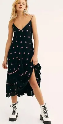 Free People Milky Way Sequin Maxi Size M Black Boho Midis Summer Dress • $99.95