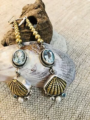 Echo Of The Dreamer-Mars And Valentine Scallop Shell Drop ￼￼Earrings. • $220