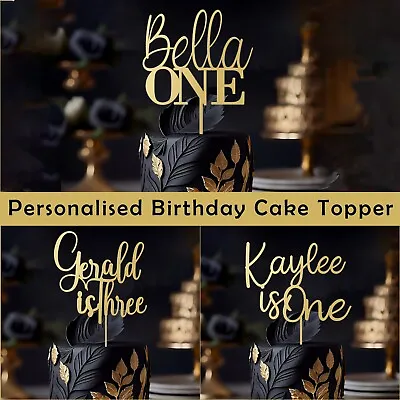 Personalised Birthday Party Cake Topper Any Age Any Name 16 18th 21st 30th 40th • £8.99