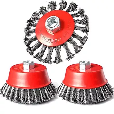 4 Inch Wire Wheel Brush Set For Grinder DaduoRi 3 Pack Wire Wheels For 4 1/2 ... • $19.15