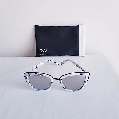 Authentic - Quay - Black & White - Marble Look - Cat-eye -  My Girl  Sunglasses  • $45