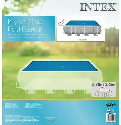 Intex 16ft X 8ft Rectangular Prism Frame Swimming Pool SOLAR COVER #28029 • £36.99