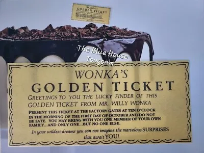 Willy Wonka Golden Ticket Edible Cake Topper & Cupcake Topper Set  Pre Cut • $15