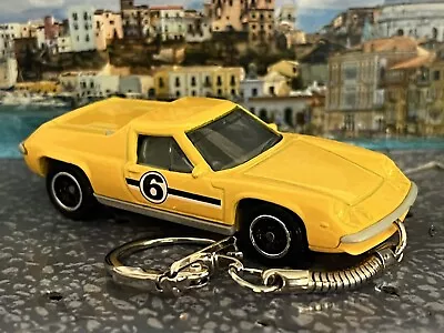 Diecast Lotus Europa Yellow Model Toy Car Keyring Keychain • $16.17