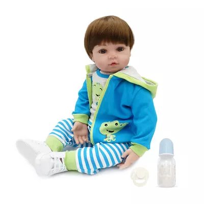 24  Handmade Lifelike Baby Boy Doll Silicone Vinyl Reborn Newborn Dolls W/Clothe • $59.99