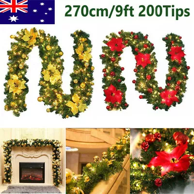 9-Foot Christmas Garland With Bushy Tips For Indoor Holiday Decorations • $23.99