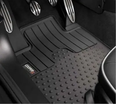 2 Pc OEM Mini Cooper Rubber Floor Mat Set Front Cooper S Logo 51472243908  • $60.71