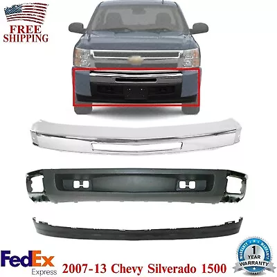 Front Bumper Chrome Steel Deflector Kit For 2007-2013 Chevy Silverado 1500 • $263.01