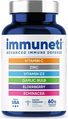 New Immuneti Advanced Immune Defense 6 In 1 Vitamins 60 Count Capsule Vitamin C • $13.29