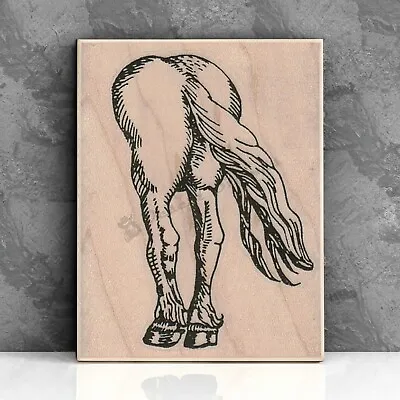 Mounted Rubber Stamp Horse Rear End Horse Funny Horse Western Cowboy Joke • $9