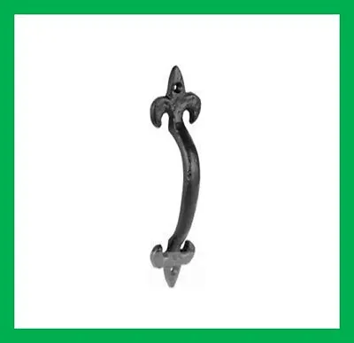 Cast Iron Black Antique 6  152mm Ornate Fleur De Lys Door Pull Handle Gate Shed • £2.40