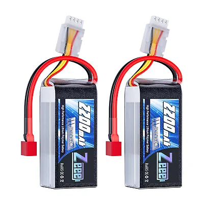 2x Zeee 3S Shorty Lipo Battery 2200mAh 11.1V 50C Deans For RC Car Drone Quad FPV • $26.02