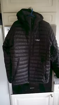 RAB MENS MICROLIGHT ALPINE DOWN JACKET Black M MEDIUM EXCELLENT CONDITION • £62