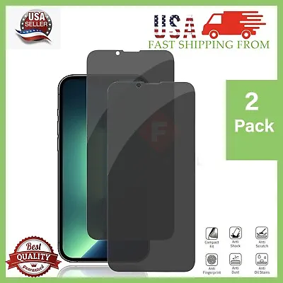 2 Pack Privacy Glass Screen Protector For IPhone 7 8 X XR 11 12 13 14 15 Pro Max • $4.45