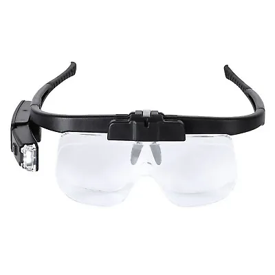 Glasses LED Headband Loupe Magnifier With Lamp Adjustable Glasses Variable Focus • $18.84