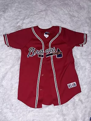 Mark Teixeira #24 Atlanta Braves Red Jersey Majestic Authentic • $50