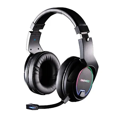 Daewoo Bluetooth Wireless Gaming Headset 7.1 Surround Sound RGB LED PS4 PS5 PC • £37.99