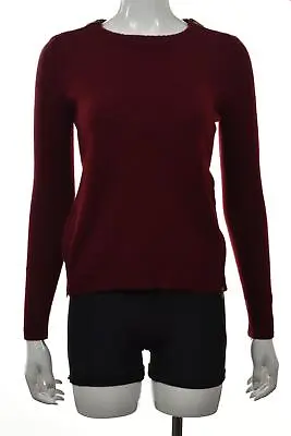 J Crew Womens Sweater Size XS Maroon Red Solid Crew Neck Long Sleeve Wool • $24.99